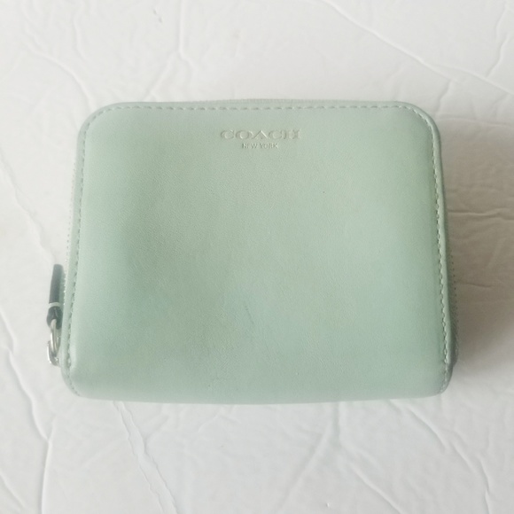 Coach Handbags - Coach wallet seafoam green accordion zip used